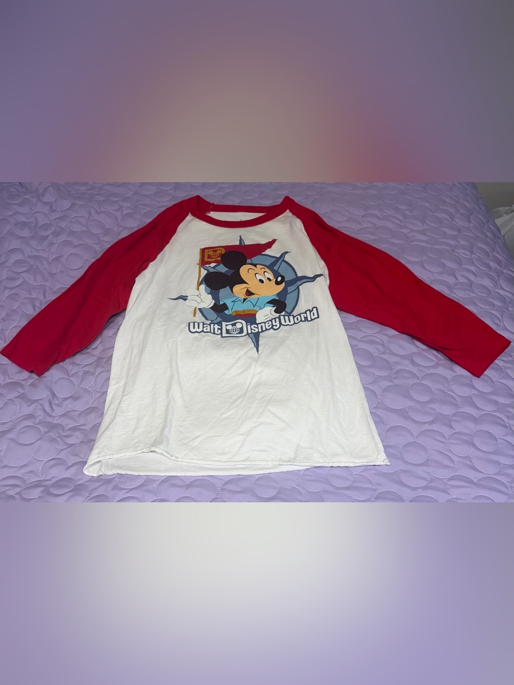 Disney Mickey Mouse Raglan Tee - Red & White